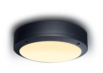 China 12W IP54 Black Round Flush Mount Ceiling Light For Balcony Bathroom for sale