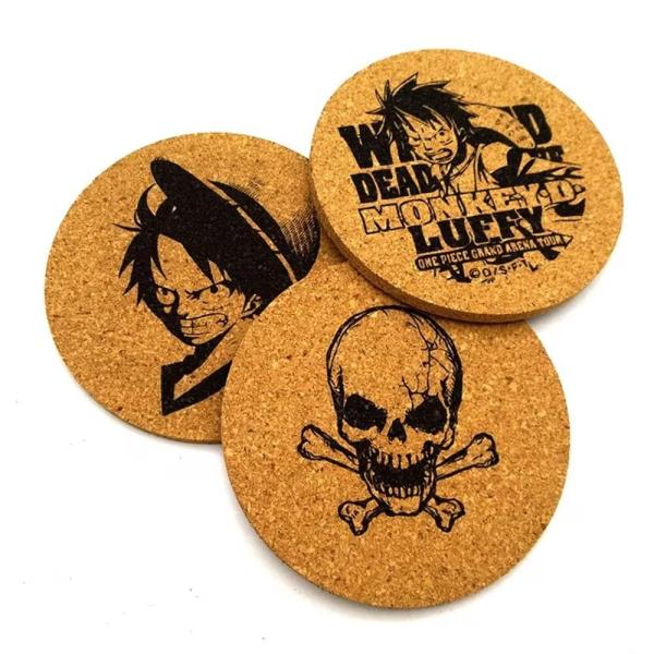 Quality Natural Round Laser Engraved Cork Coasters Basswood For Drinks for sale