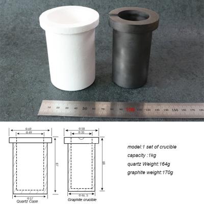 China 3kg High Temperature Graphite Furnace Crucible With Ceramic Sleeve for sale