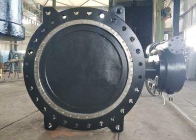 China DN1000 Flange Connection Double Offset Butterfly Valve , Cast Iron Metal Seated Butterfly Valves for sale
