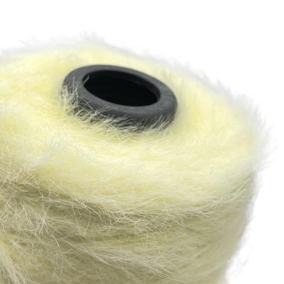 China 1/7NM 4CM Feather Yarn Long Hairy No Hairy Drop Off 100% Nylon Customized Color Core Yarn for sale