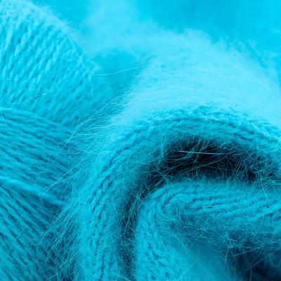 Chine Tricotage en nylon balayé angora pelucheux chaud de machine de main des fibres 30 de fil de 14S 70% à vendre