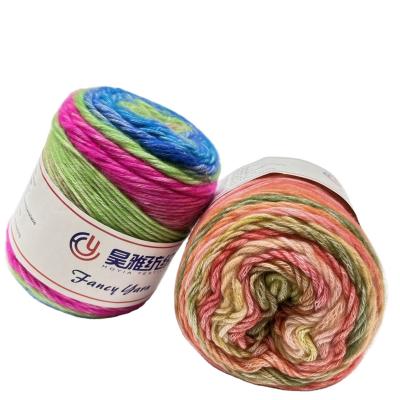China Ring Spun Cake Cotton Blend Yarn For Crochet 35%Cotton 55%Acrylic 10%Wool for sale