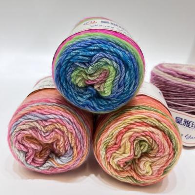 China Colorful Wool Acrylic Cotton Blended Hand Knitting Yarn For Crochet for sale