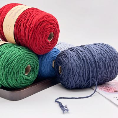China 8ply 100g/400g/600g 100 Wool Acrylic Cone Tufting Gun Rug Yarn Bulk Crochet Fancy Threads Yarn for sale