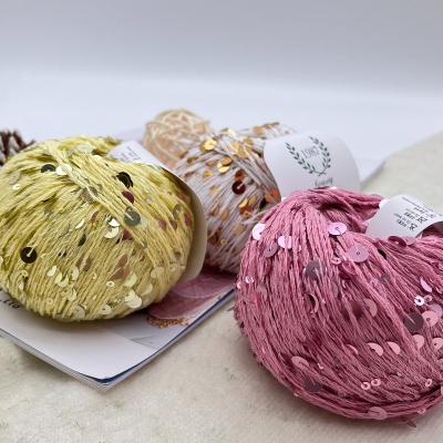 China 55% Cotton 3MM 6MM Sequin Yarn Fancy Design With Paillettes For Hand Made DIY Projects for sale