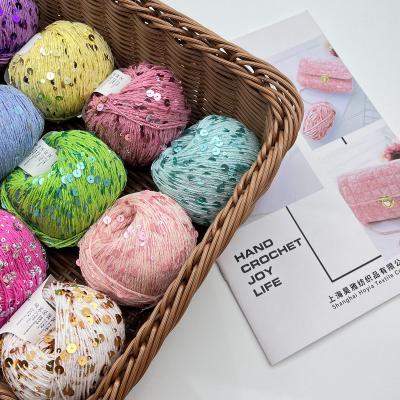 Chine Russion hots sales 3MM6MM Paillettes Paillette Fil Coton Crochet Fancy Design pour l'artisanat et le tricot à vendre