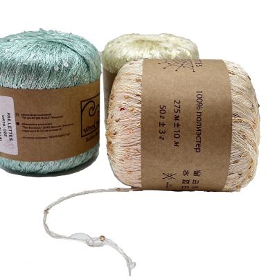 中国 Smooth 2mm 100% Polyester Sequin Yarn For Crochet Or Machine Knitting 販売のため