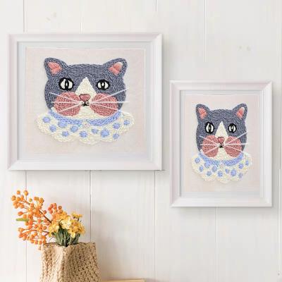China Kitten Poke Embroidery Starter Set Needle Tool Threading Machine Fabric for sale