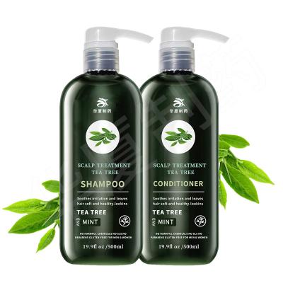 China Private Label Tea Tree Shampoo Anti-Dandruff Nourishing Natural Herbal Sulfate Free Hair Product Shampoo And Conditioner for sale