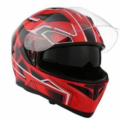 China Custom 3d Printing Wholesale Helmet Manufacturer Double Visor Motorcycle Helmet Flip Racing Offroad Safety Helmet for sale
