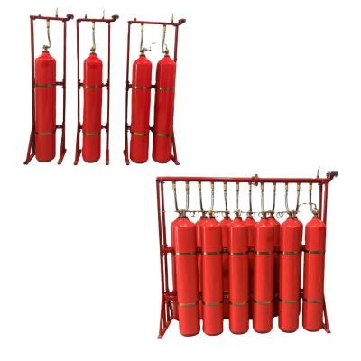 China Pipe Network CO2 Fire Suppression System High Efficiency Fire Protection With Red Cylinder Color zu verkaufen