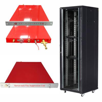 China Server-Rack Feuerbekämpfungseinheit Novec 1230/FM200 Agenten 1U/2U/3U Kapazität Rot System zu verkaufen