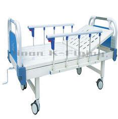 China Foldable One Shake Multi Function Hospital Bed Four Wheels for sale