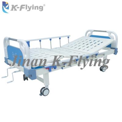 China Movable ABS Bedhead Manual Hospital Nursing Bed 2 Cranks Foldable for sale
