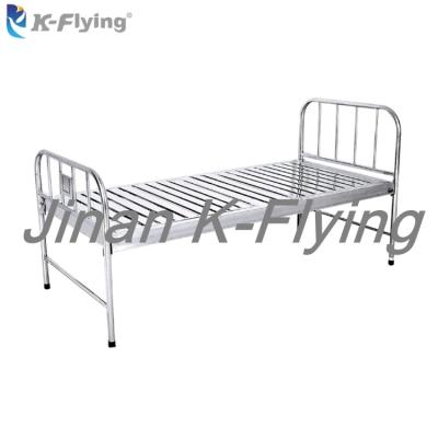 China Anti Rust Stainless Steel Stable Flat Hospital Nursing Bed for sale