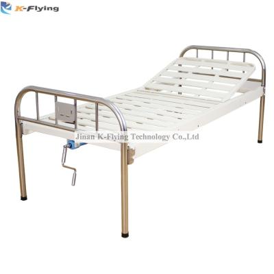 China Stainless Steel Headboard 1 Crank Cold Rolled Steel Hospital Nursing Bed for sale