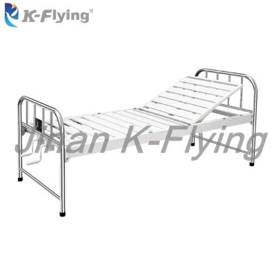 China Metal Steel 2 Cranks Foldable Manual Hospital Patient Bed for sale