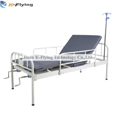 China Stainless Steel 2 Functional Mental Hospital Beds Two Cranks Manual Bed for sale