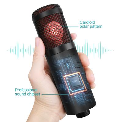 China GESTTON USB C Condenser Microphone With Sound Card High Sensitivity for sale