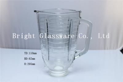 China big glass juice pot with handle use in pubs, glass bottle for sale