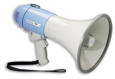 China 1.5KM Blue White Police Siren Horn Portable Megaphone Speaker For Emergency for sale