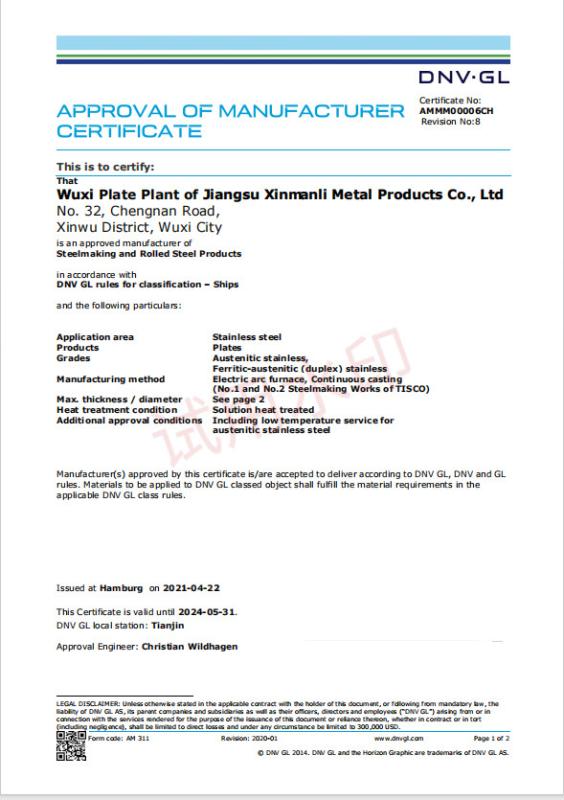 classification – Ships - Jiangsu Xinmanli Metal Products Co., Ltd.