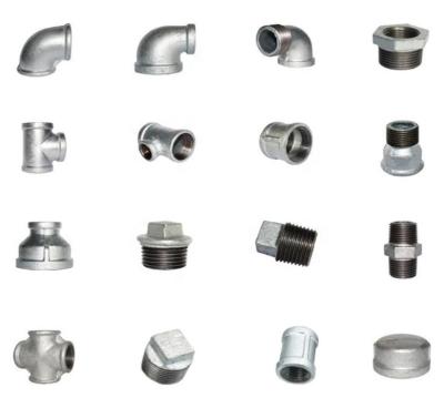 China Malleable Iron Galvanized Steel Pipe Fittings For Oil And Gas BSP NPT Threaded Plumbing for sale
