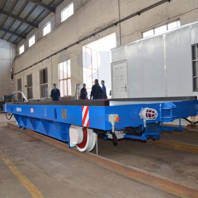 China Industry Metallurgy Material Handling Trolley , 50T Motorized Rail Cart for sale