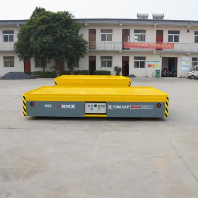 China 5 Tons Industrial Transfer Trolley , Wireless Automated Transfer Cart With Steel Plate for sale