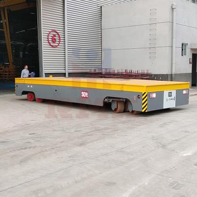 China 50 Tons Heavy Load Trackless Transfer Trolley Hydraulic Steering for sale