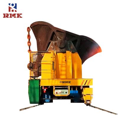 China Steerable Electric Powered Ladle Transfer Cart For Material Foundry Factory for sale
