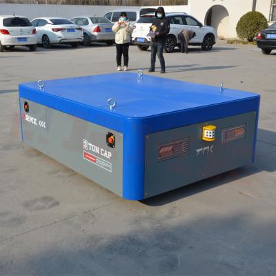 China Industrial Materials Battery Transfer Cart , 3 Tons Hydraulic Lifting Electric Flat Car for sale