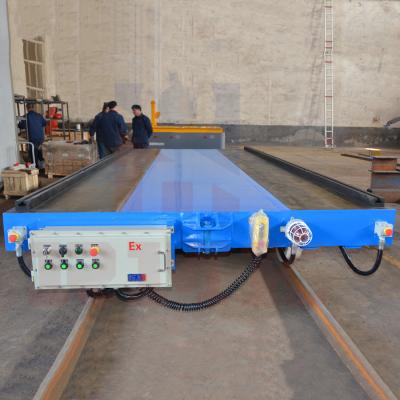 China Aluminium Product Manufacturing Industry Flat Transfer Cart On Rail for sale