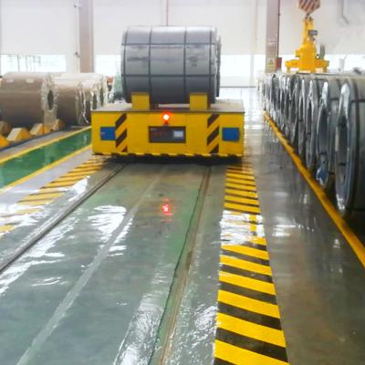 China 20 Ton Die Handling Coil Truning Track Electric Rail Carry Cart for sale