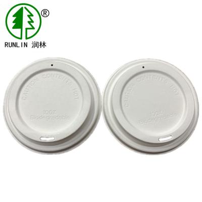 China Compostable Sugarcane Bagasse Cup Lids 9cm Paper Coffee Cup Lids for sale