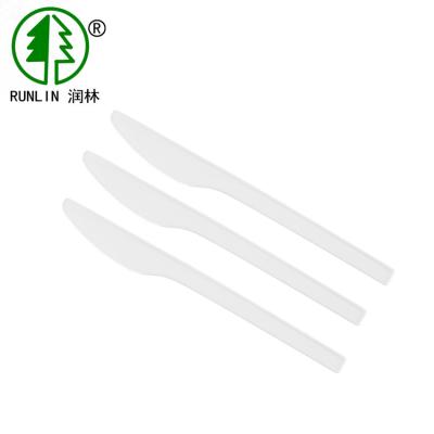 Chine ensemble enveloppé jetable de Cookware Cpla de couteau blanc biodégradable de couverts de 4.4g à vendre