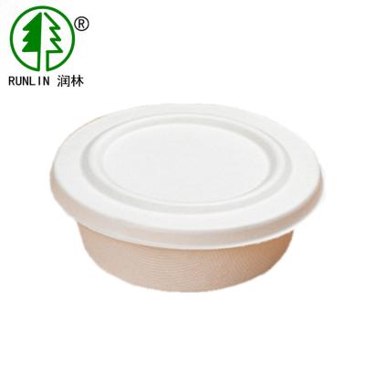 China Biodegradable 3g 2oz Eco Paper Cup Cover Sugarcane Bagasse Ice Cream Cup Paper Lid for sale