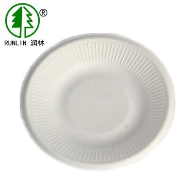 Chine L'apéritif compostable de fibre d'usine de 5 pouces plaque les plats ronds blancs réduisent en pulpe le moulage à vendre