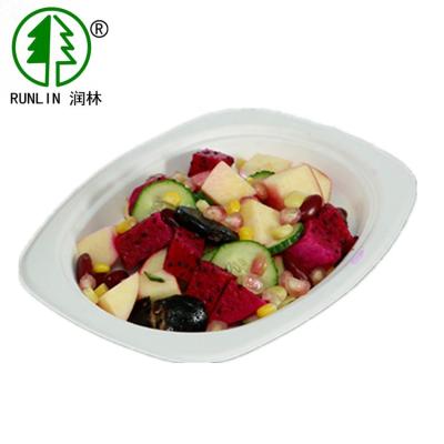 China Squoval Disposable Dessert Dish Sugarcane Environmentally Friendly Food Containers For Fruit Salad for sale