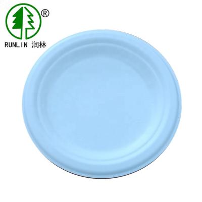 China Biodegradable 7inch environmental protection bagasse pulp round plate for sale