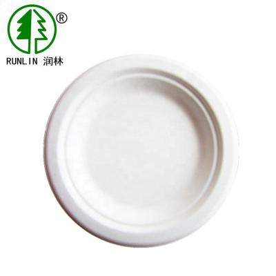 China Round 10in Sugar Cane Waste Paper Plates Sugarcane Fiber FDA For Fast Food Shop for sale