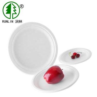 China 7 Inch White Cake Biodegradable Disposable Dishes For BBQ And Parties for sale