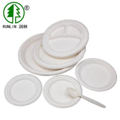 China LFGB Disposable Eco Friendly Reusable Dinnerware Bagasse Paper Party Plates for sale