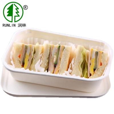 China White Microwavable Bagasse Food Containers Eco Friendly Disposable Boxes for sale