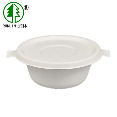 China Biodegradable disposable white color bagasse pulp molding bowl for sale