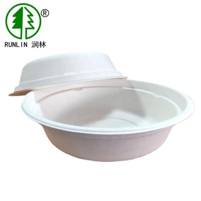 China Eco Hotel Durable Disposable Biodegradable Sugarcane Bagasse Bowls 16OZ for sale