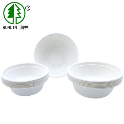 China Round Microwavable Biodegradable Sugarcane Bagasse Bowl 350ML Round Paper Bowl for sale