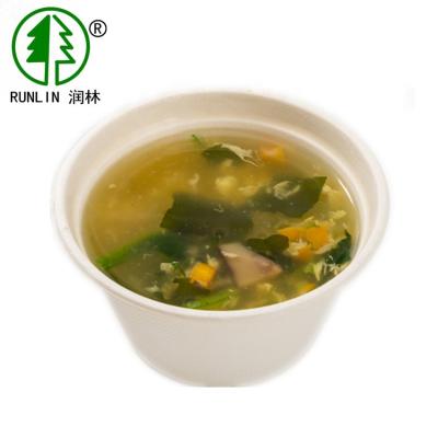 China LFGB Pulp Molding Biodegradable Sugarcane Bagasse Bowl Heat Resistant Disposable For Soup for sale