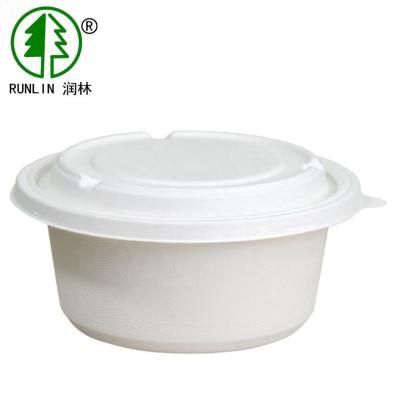 China Disposable Bagasse Biodegradable Ice Cream Containers With Lid Recyclable Paper Bowls for sale